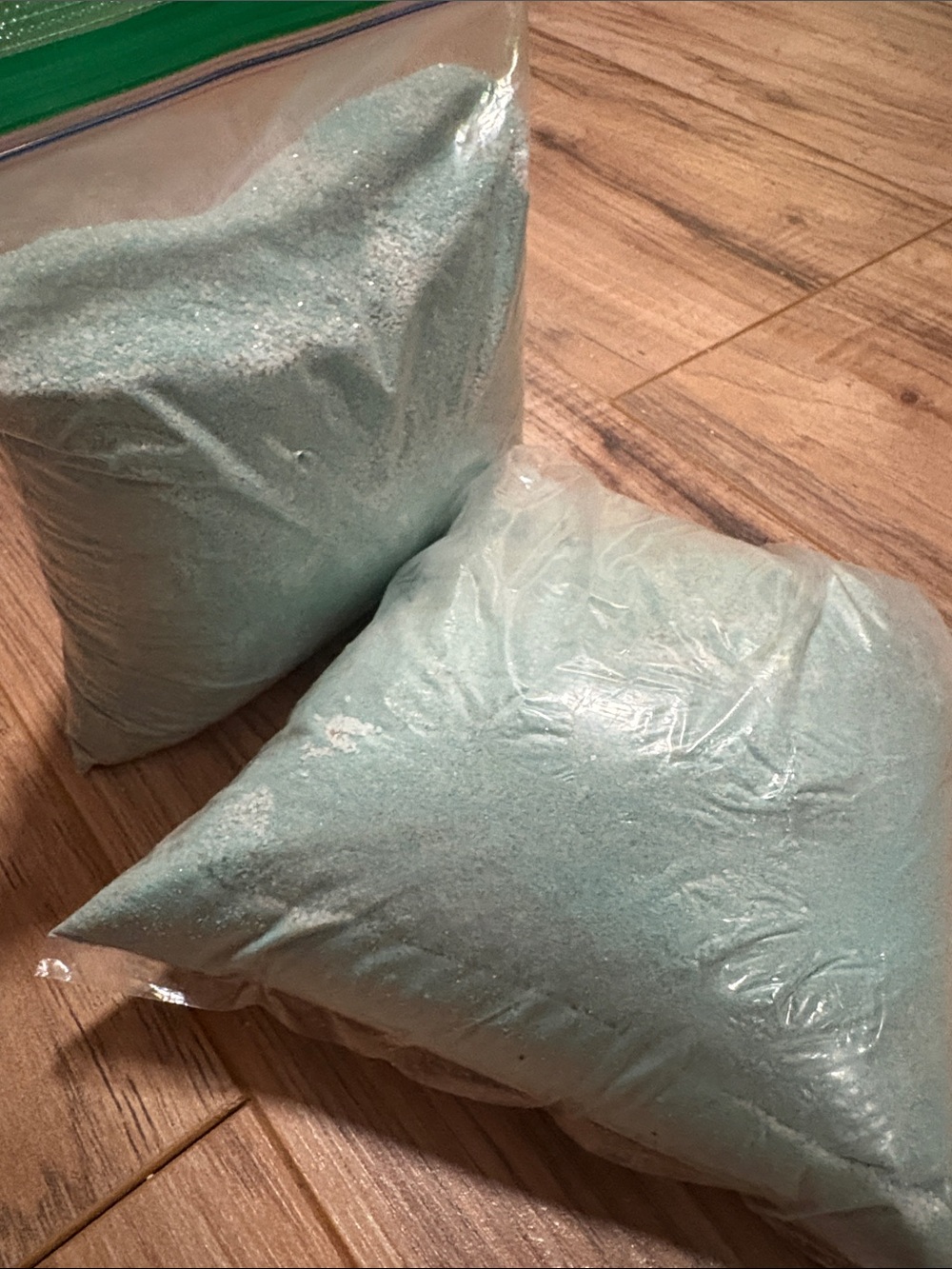 Light Aqua Bath or Craft Sand Decor - 2 Clear Bags